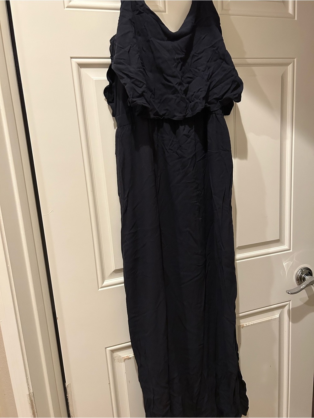 Zara Navy Cowl Neck Maxi Dress